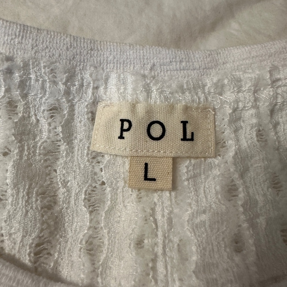 POL Ivory Her Kind Eyelets Crochet Eyelet Top - NWOT - Size L - Picture 9 of 12